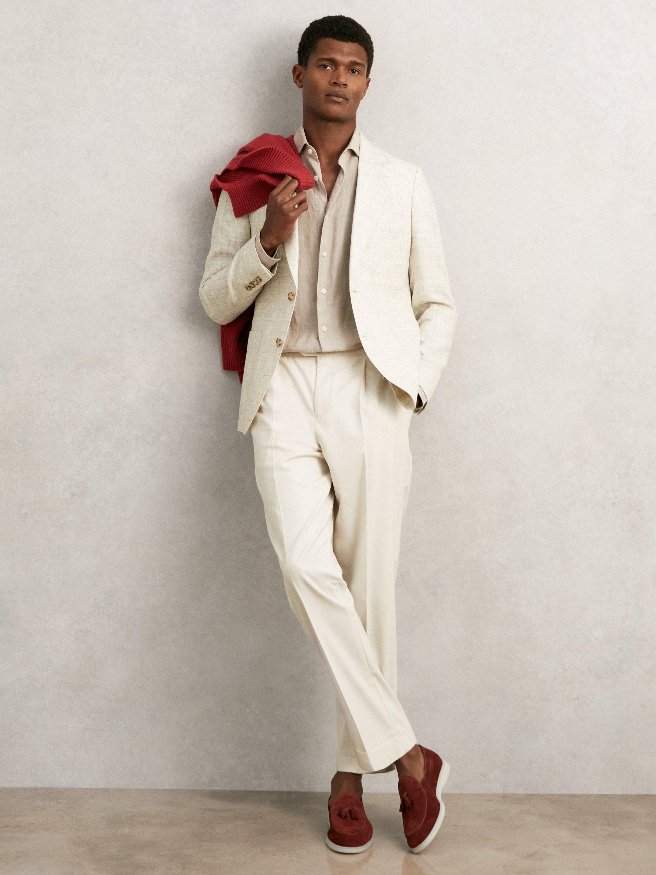 Product image 3 of 5, which shows Reiss Harrison Suede Loafers, Maroon Red, 7