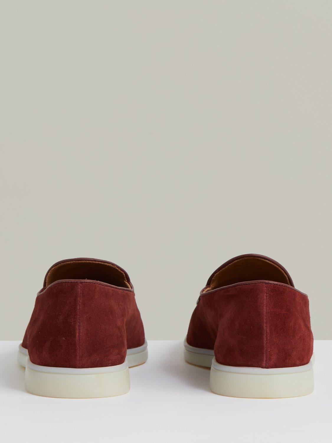Product image 5 of 5, which shows Reiss Harrison Suede Loafers, Maroon Red, 7