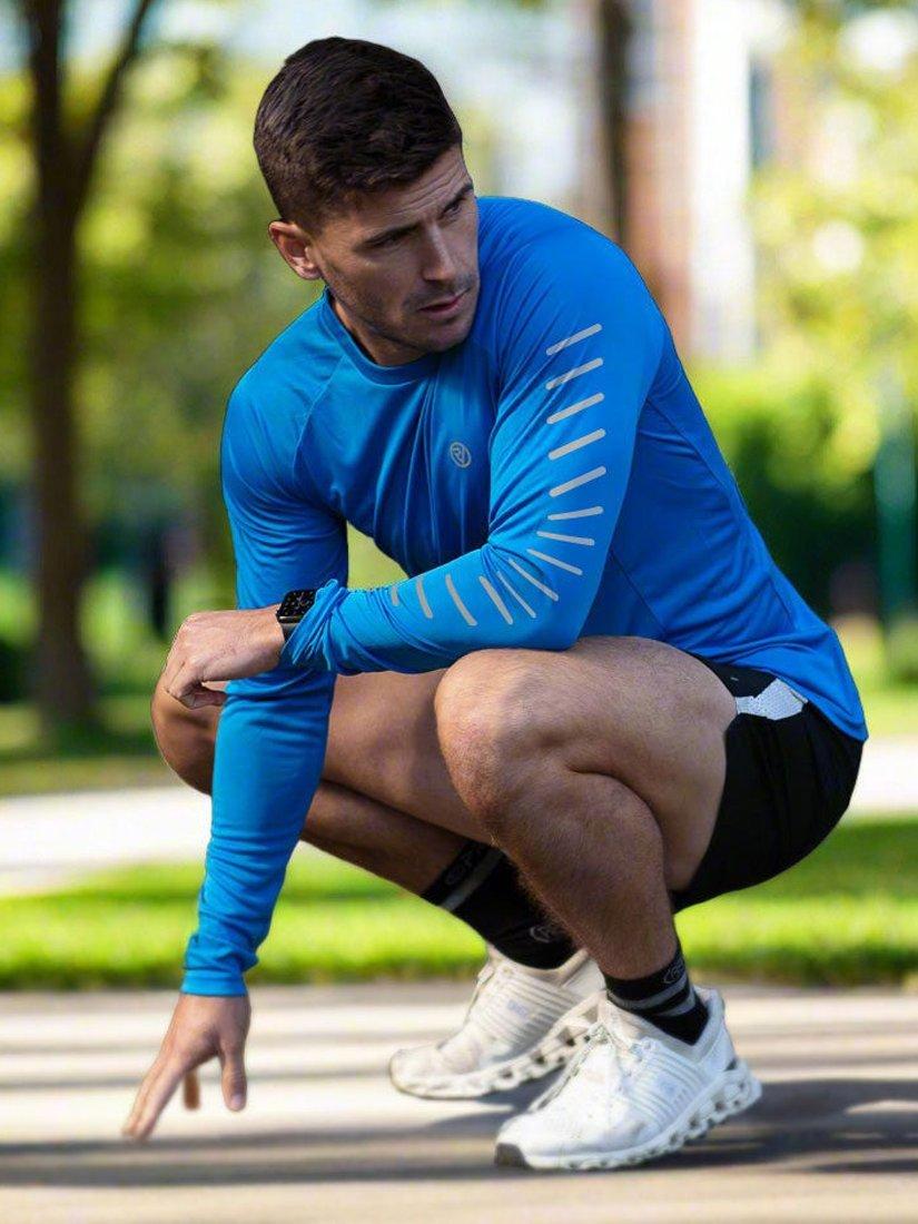 Product image 5 of 5, which shows Proviz Men' s REFLECT360 Long Sleeve Running Top, Blue, XXL