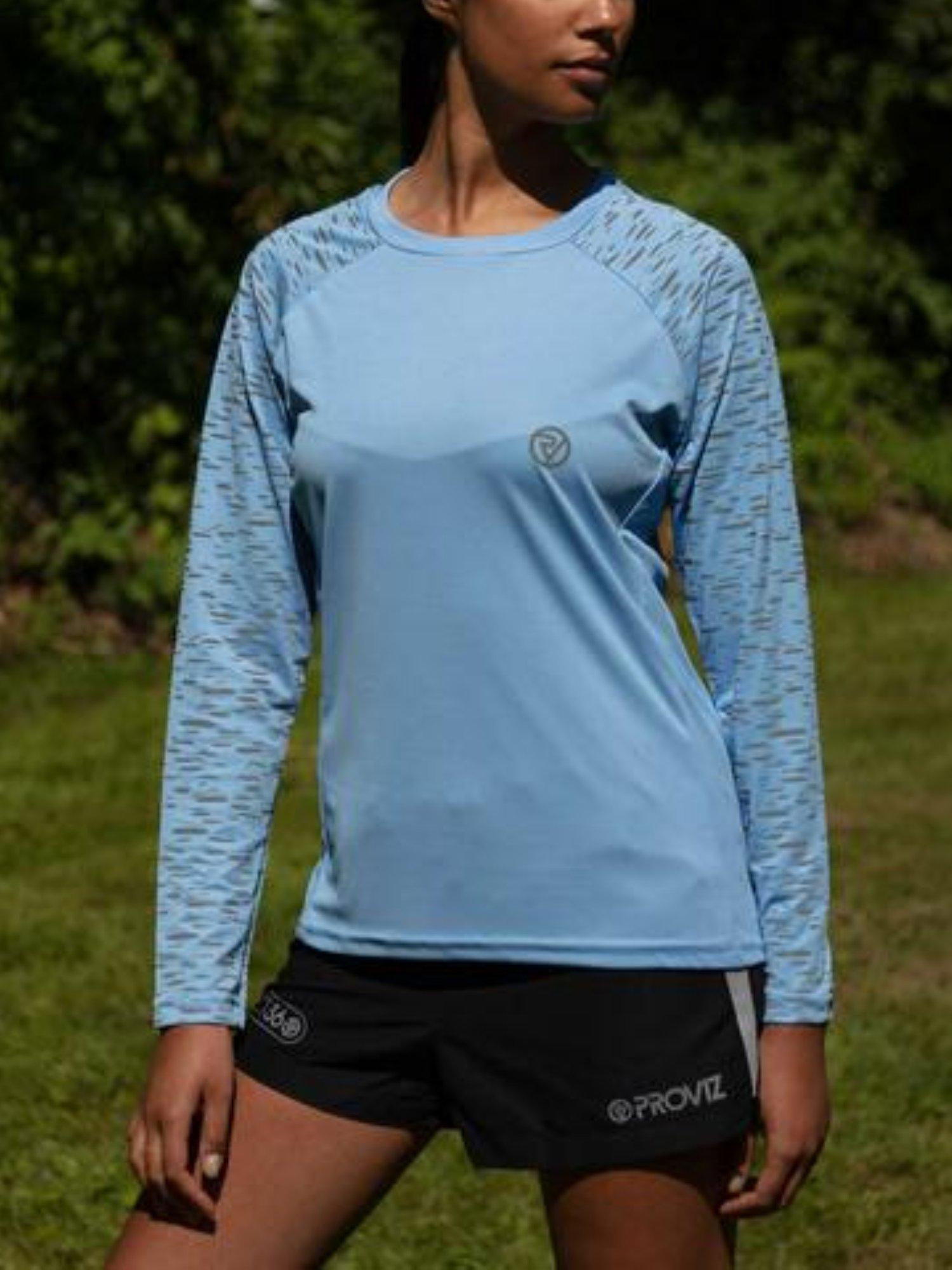 Product image 3 of 5, which shows Proviz Reflective Long Sleeve Running Top, Sky Blue, 6