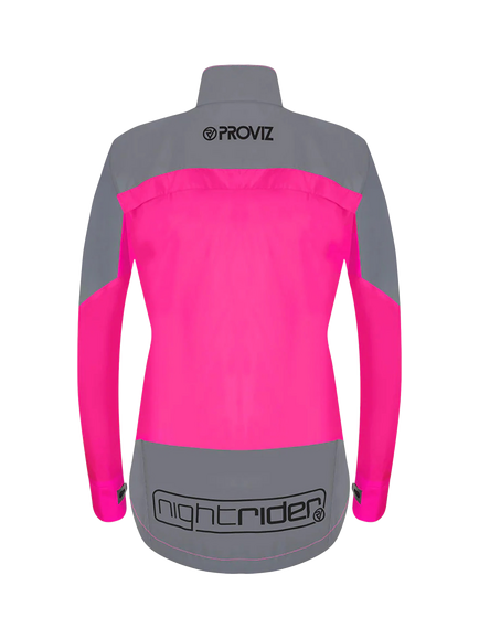 Proviz Women's Nightrider Reflective Waterproof Cycling Jacket - view 2, Pink