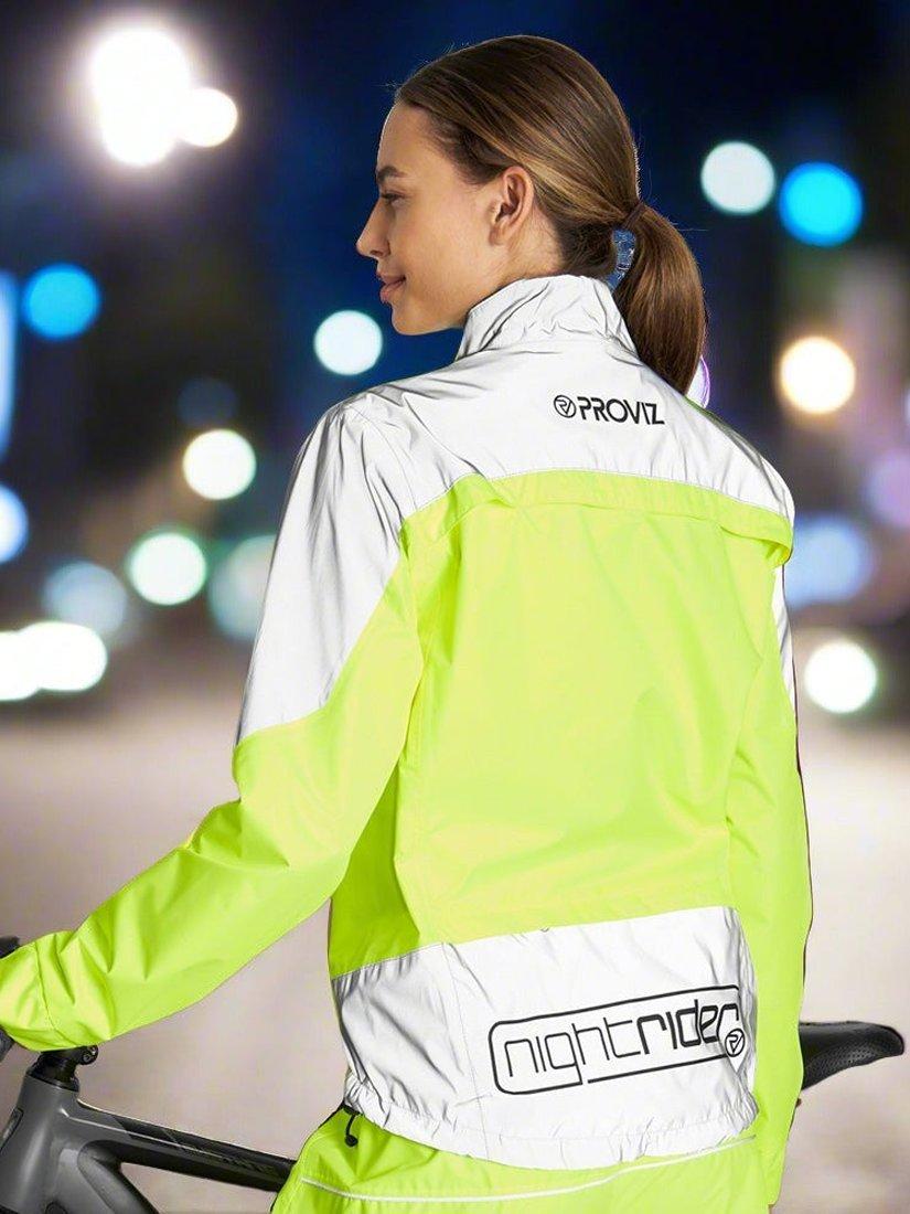 Proviz Women's Nightrider Reflective Waterproof Cycling Jacket, Yellow
