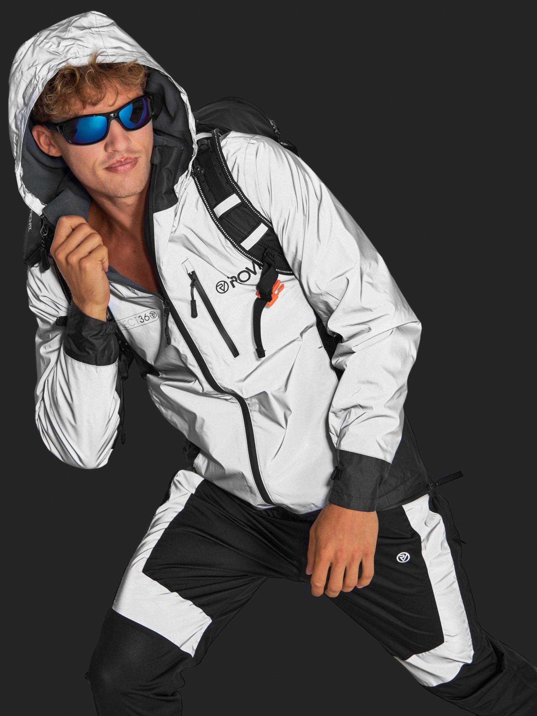 Product image 3 of 4, which shows Proviz Men's Fleece Lined REFLECT360 Hooded Jacket, Grey, M