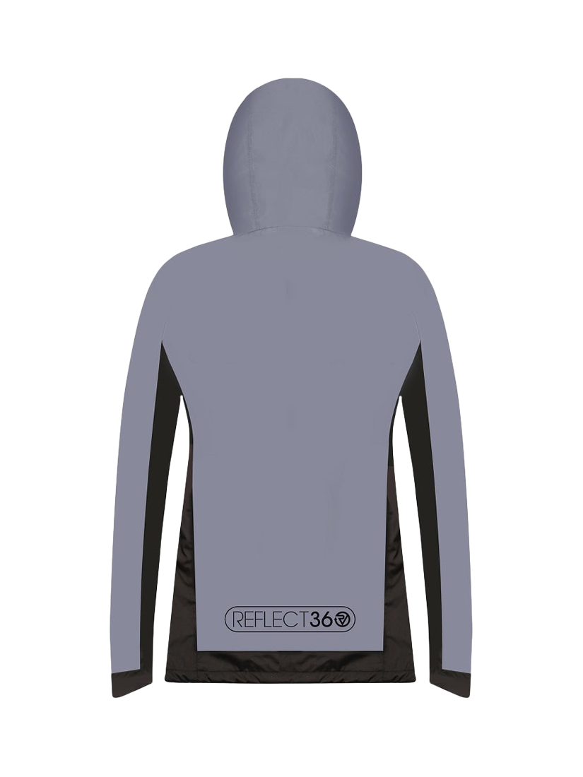 Product image 2 of 5, which shows Proviz Women's Fleece Lined REFLECT360 Hooded Jacket, Grey, 20