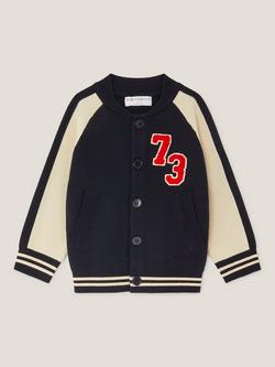 Monsoon Kids' 73 Logo Bomber Jacket, Navy, Navy