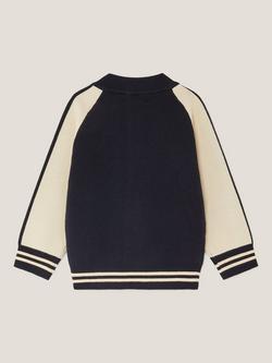 Monsoon Kids' 73 Logo Bomber Jacket, Navy - view 2, Navy