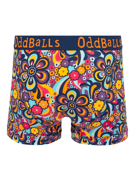 OddBalls Peace & Love Stretch Cotton Boxer Shorts, Multi - view 2, Multi