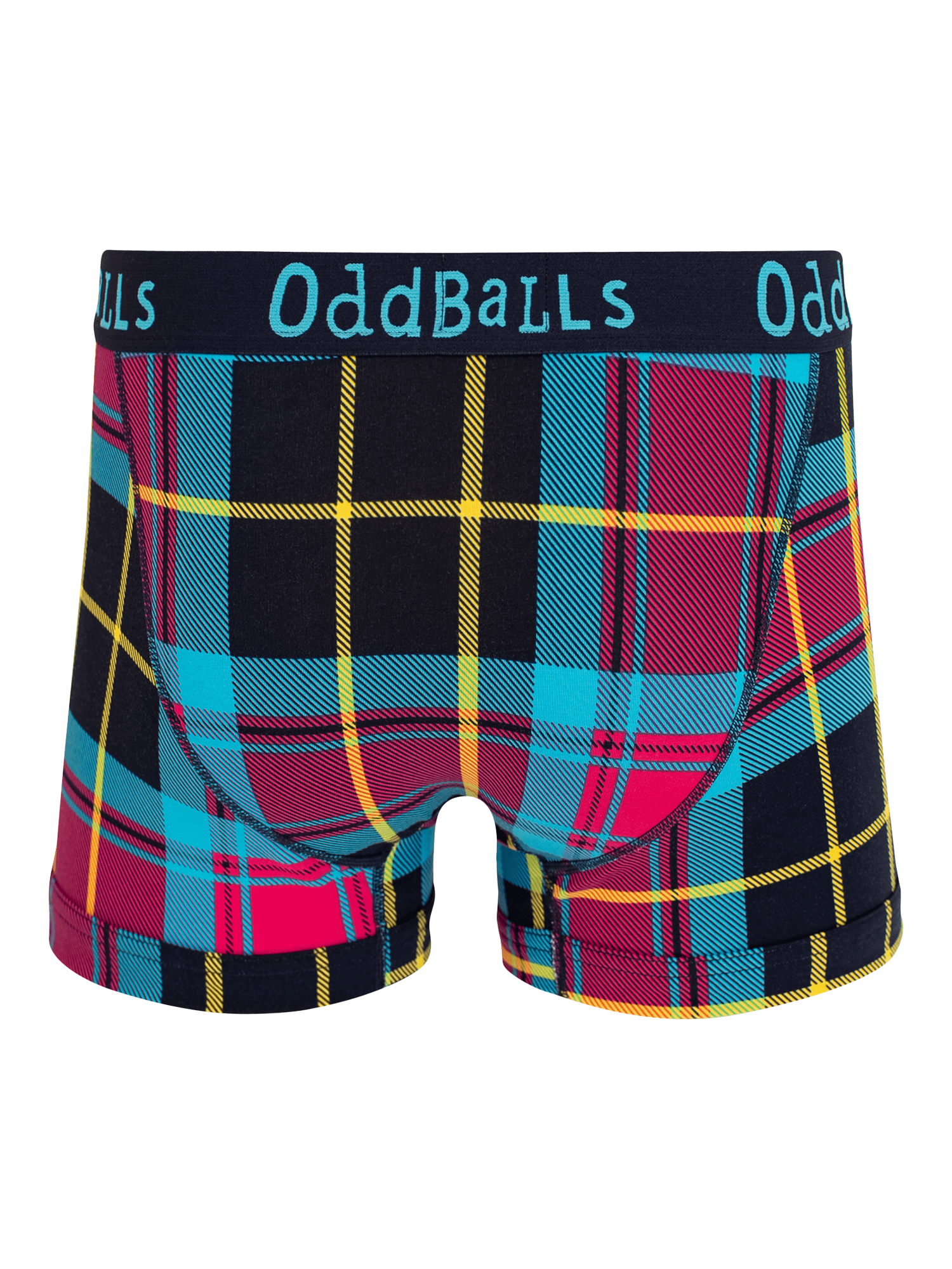 Product image 2 of 5, which shows OddBalls Tartan Stretch Cotton Boxer Shorts, Multi, XXS