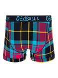 OddBalls Tartan Stretch Cotton Boxer Shorts, Multi