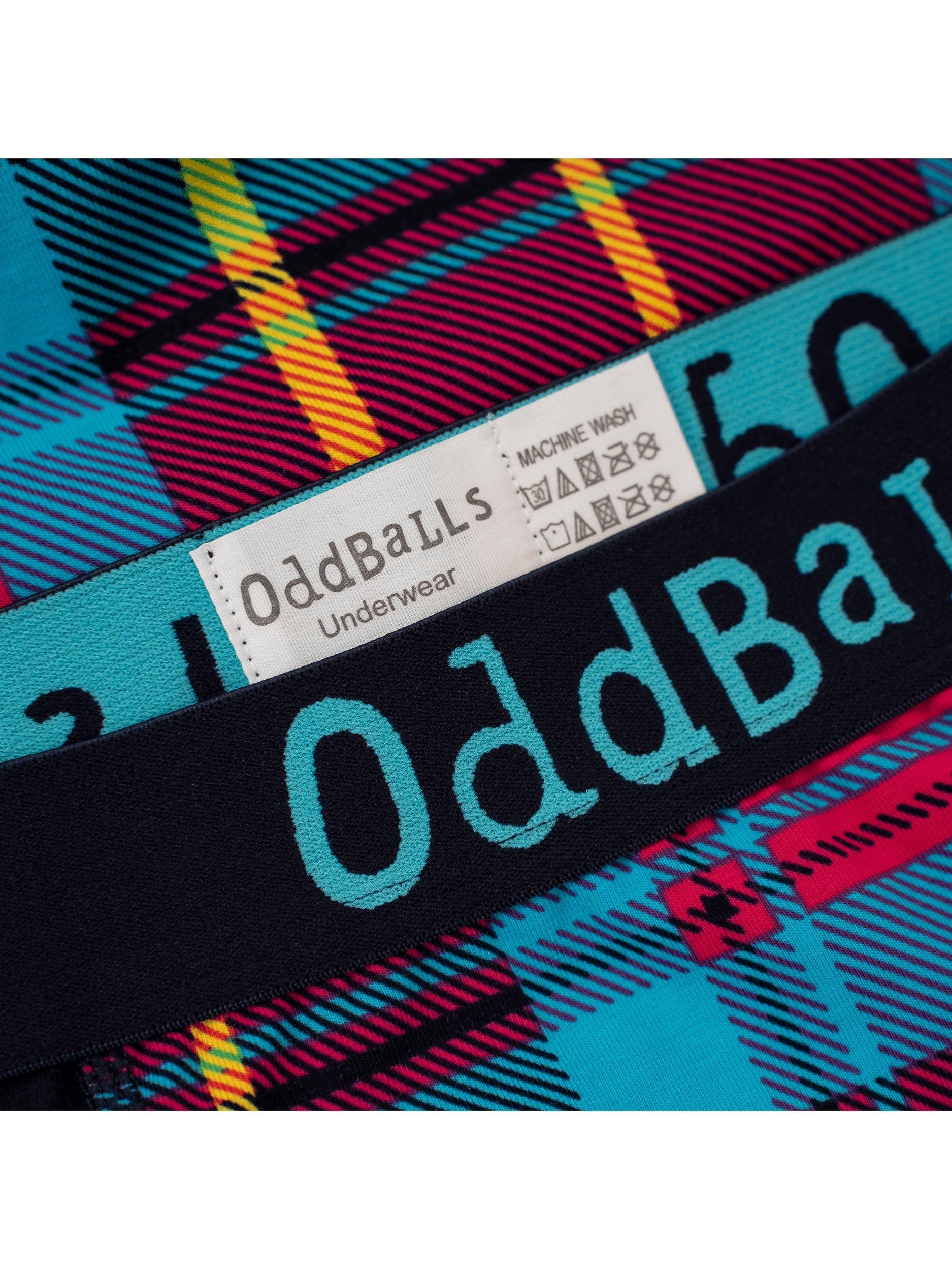 Product image 3 of 5, which shows OddBalls Tartan Stretch Cotton Boxer Shorts, Multi, XXS