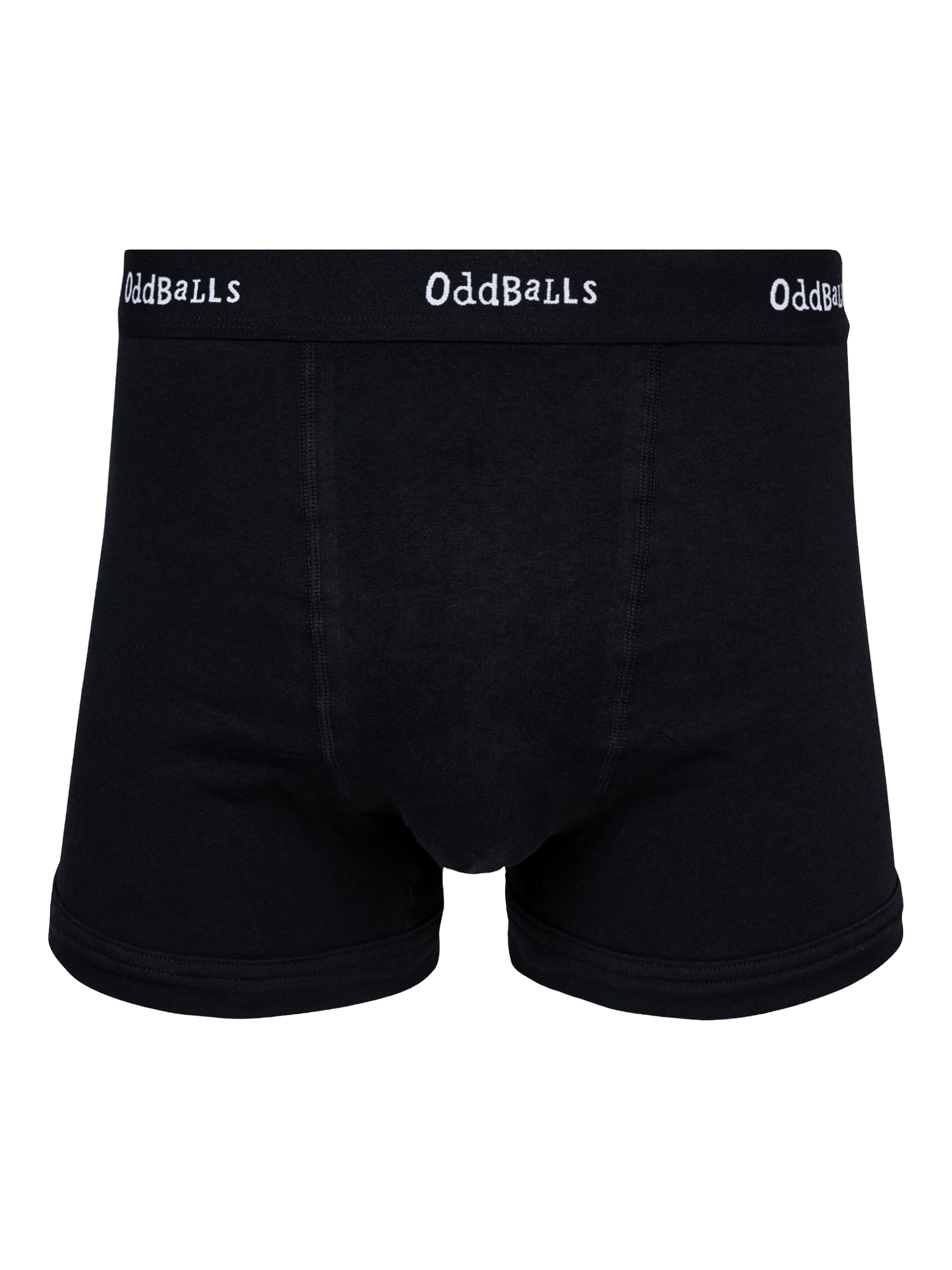 Product image 1 of 4, which shows OddBalls Classic Stretch Cotton Boxer Shorts, Black, XXS