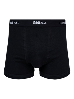 OddBalls Classic Stretch Cotton Boxer Shorts, Black