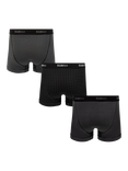 OddBalls Classic Stretch Cotton Boxer Shorts, Pack of 3, Black/Grey