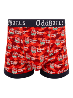 OddBalls England Rugby Stretch Cotton Boxer Shorts, Pack of 2, Multi - view 2, Multi