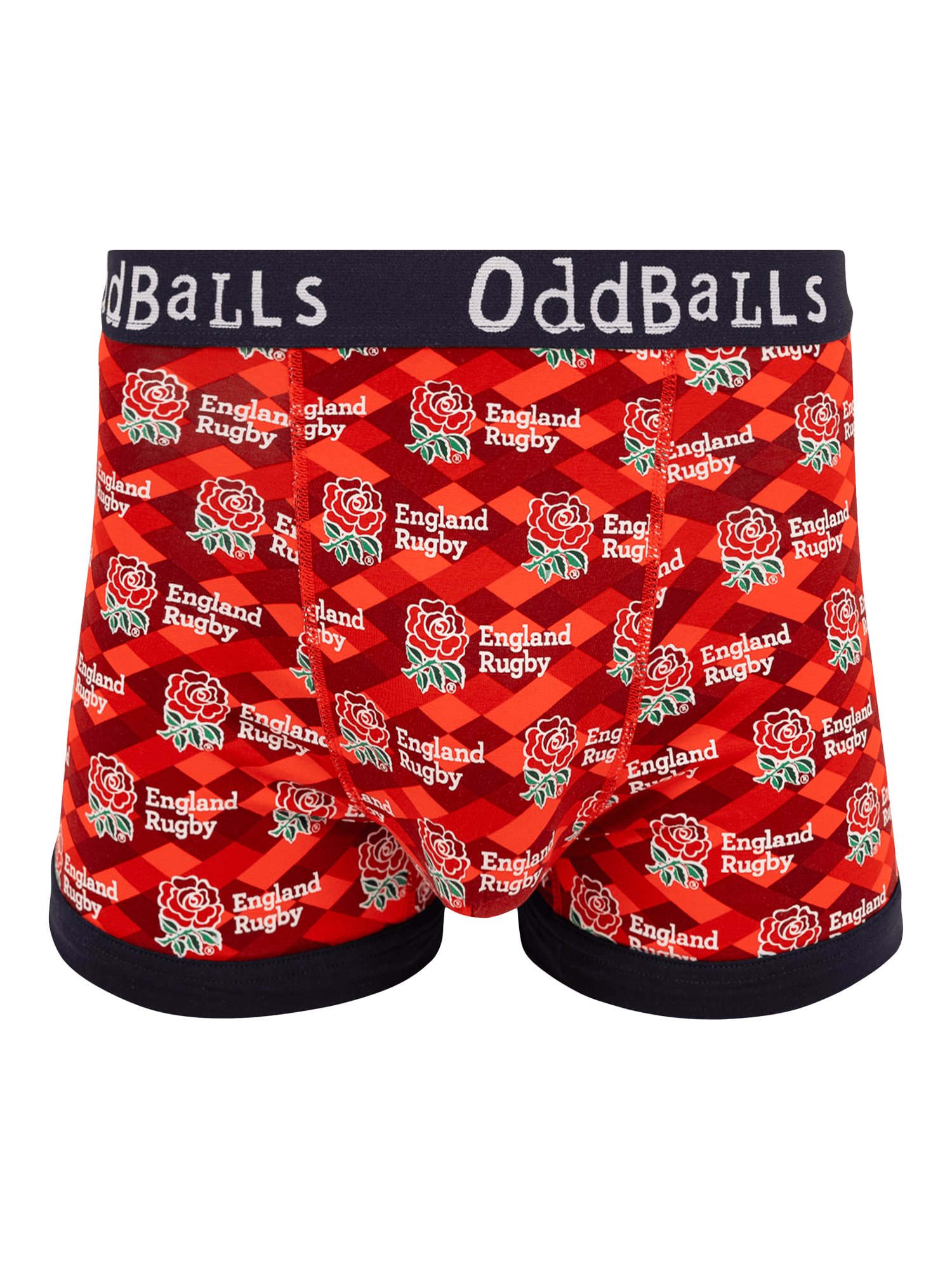 Product image 1 of 4, which shows OddBalls England Rugby Stretch Cotton Boxer Shorts, Multi, S