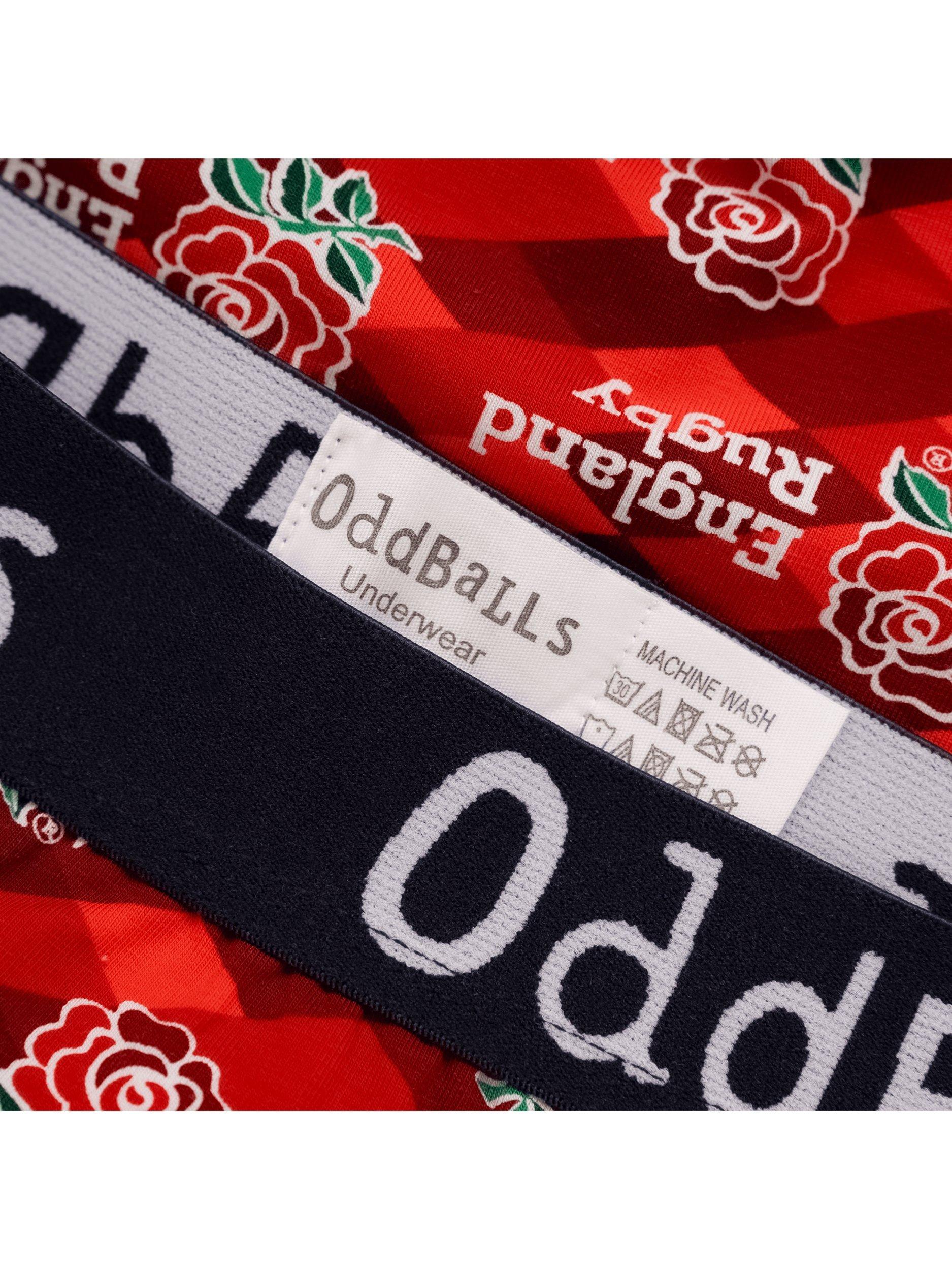Product image 3 of 4, which shows OddBalls England Rugby Stretch Cotton Boxer Shorts, Multi, S