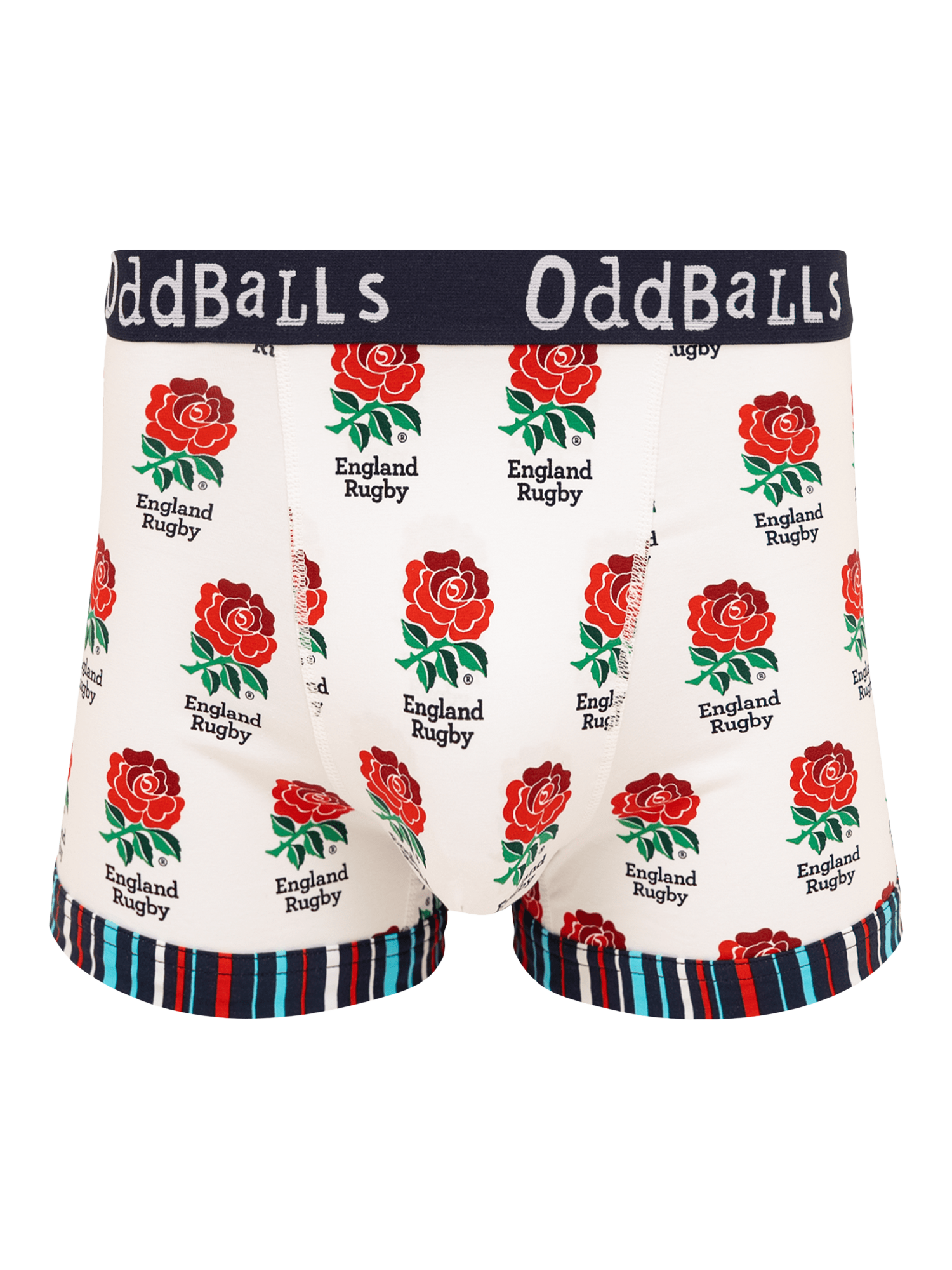 Product image 1 of 4, which shows OddBalls England Rugby Stretch Cotton Boxer Shorts, Multi, S