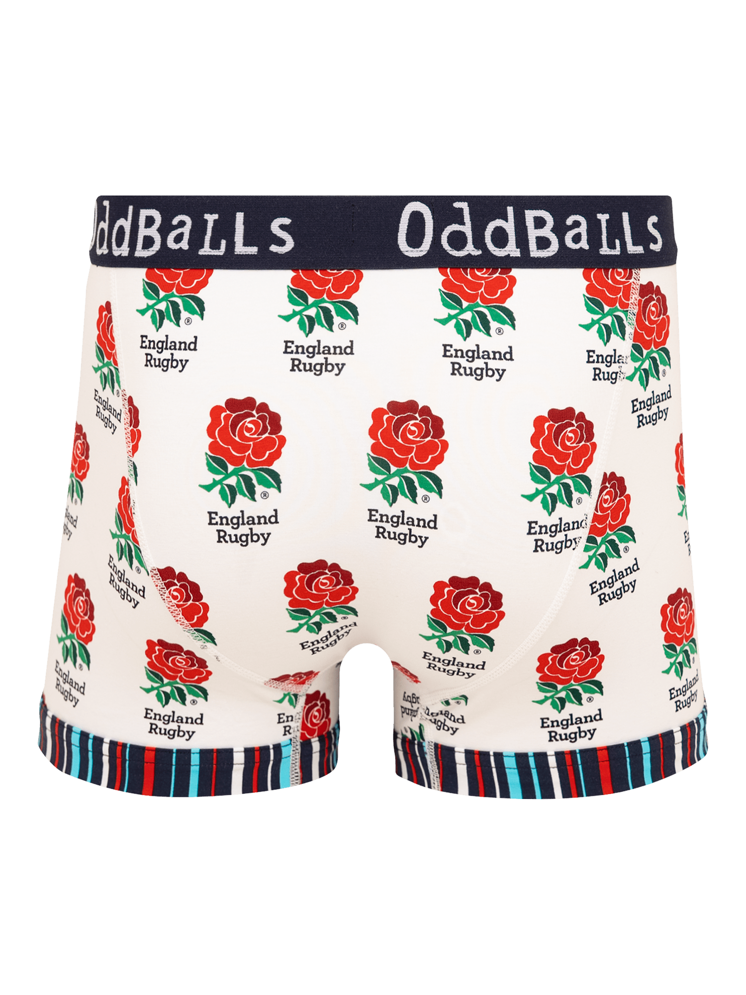 Product image 2 of 4, which shows OddBalls England Rugby Stretch Cotton Boxer Shorts, Multi, S