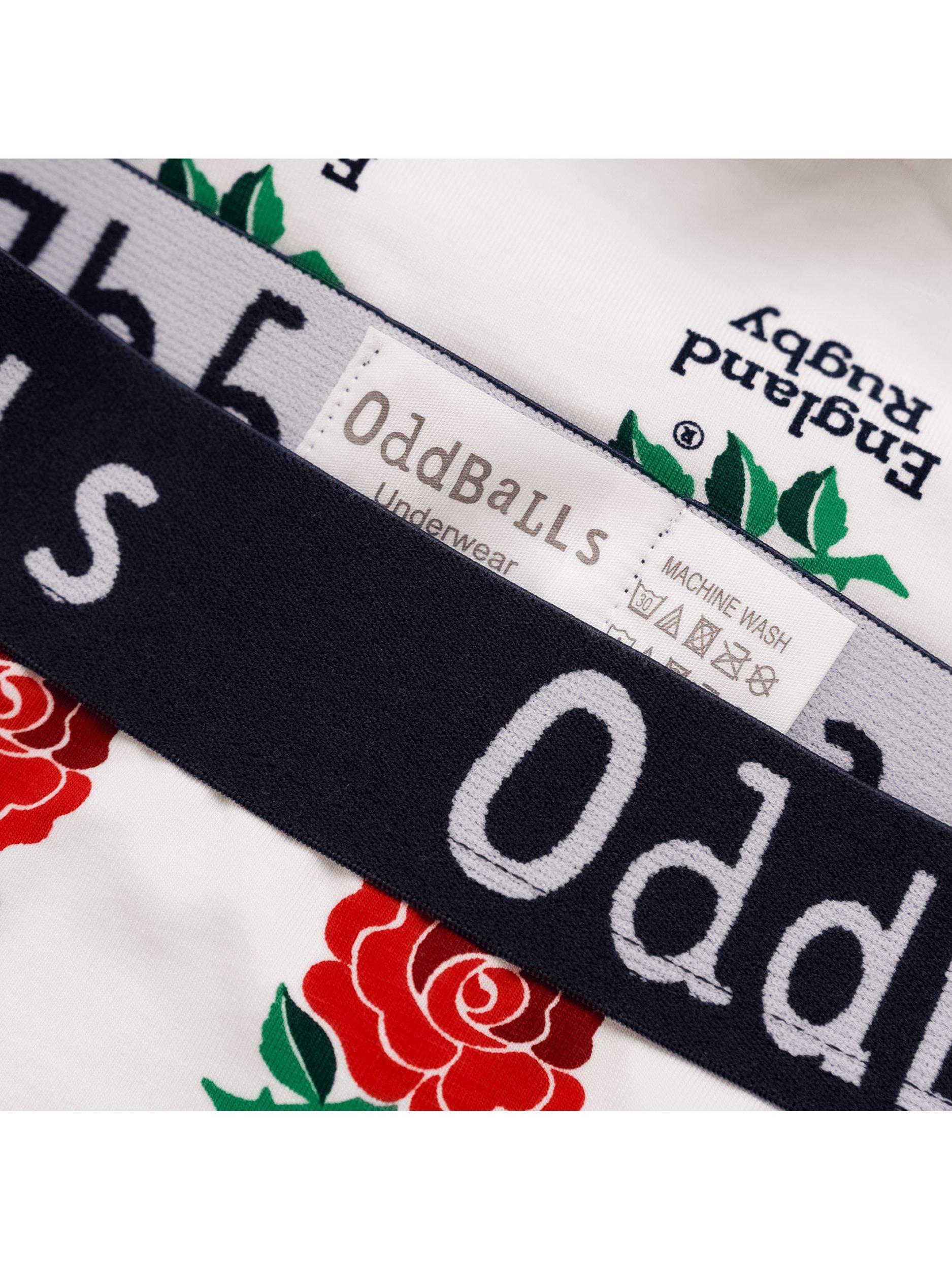 Product image 3 of 4, which shows OddBalls England Rugby Stretch Cotton Boxer Shorts, Multi, S