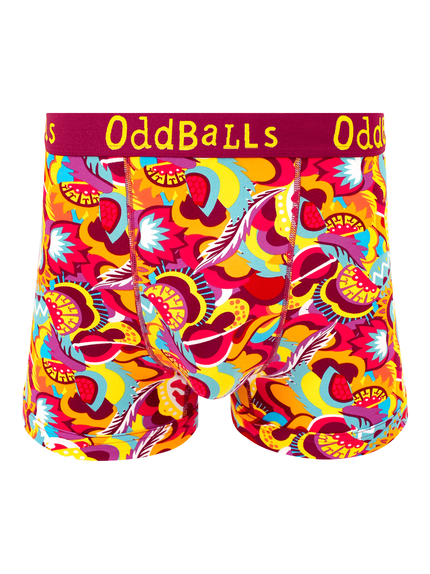 Product image 1 of 4, which shows OddBalls Festival Stretch Cotton Boxer Shorts, Multi, XXS