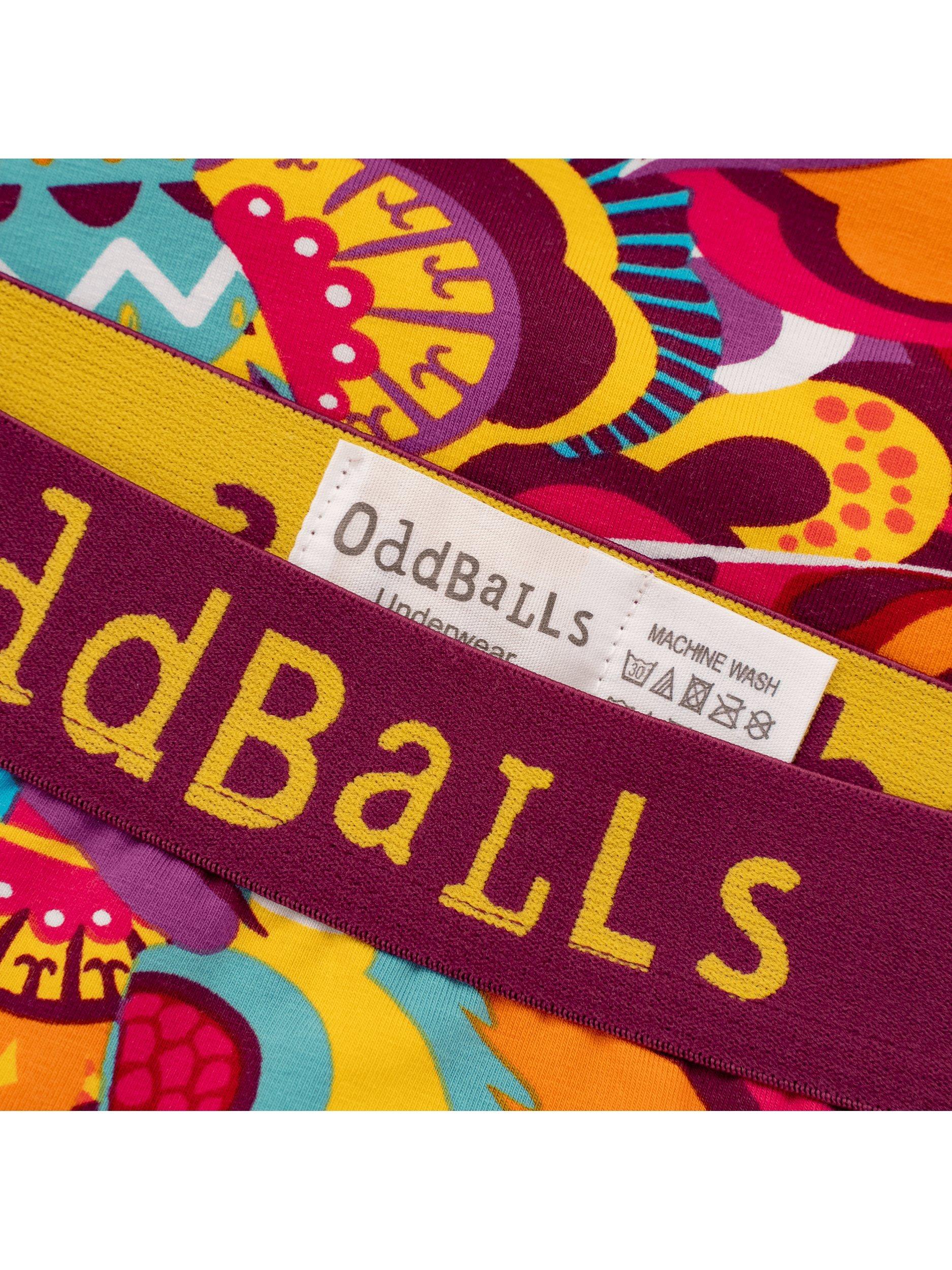 Product image 3 of 4, which shows OddBalls Festival Stretch Cotton Boxer Shorts, Multi, XXS