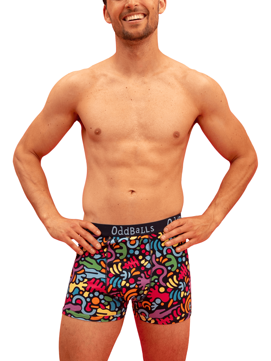 Product image 5 of 5, which shows OddBalls Jurassic Stretch Cotton Boxer Shorts, Multi, XXS