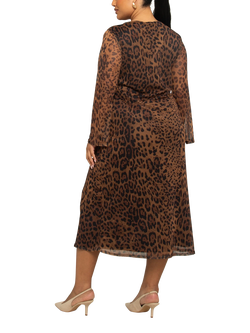 FASHION SZN Curve Leopard Print Midaxi Dress - view 2, Brown