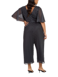 FASHION SZN Polka Dot Crop Short Sleeve V Neck Jumpsuit