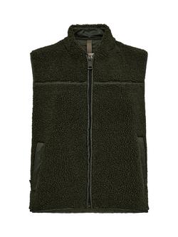 MOS MOSH MMRowe Teddy Gilet Waistcoat, Forest Night