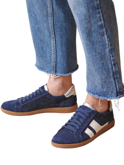 Josef Seibel Joleen 04 Nubuck Lace Up Trainers - view 2, Indigo/Multi