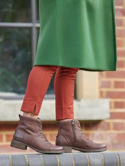 Josef Seibel Kate 52 Leather Lace Up Ankle Boots - view 2, Mid Brown