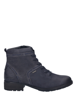 Josef Seibel Kate 52 Leather Lace Up Ankle Boots, Blue Ocean