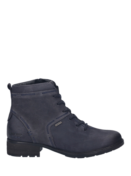 Josef Seibel Kate 52 Leather Lace Up Ankle Boots, Blue Ocean
