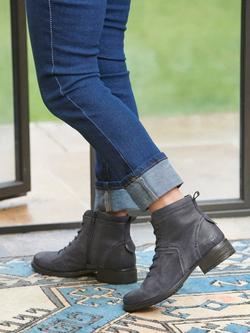 Josef Seibel Kate 52 Leather Lace Up Ankle Boots - view 2, Blue Ocean