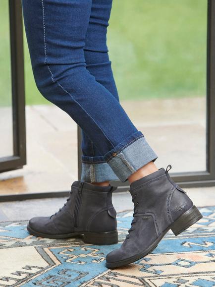 Josef Seibel Kate 52 Leather Lace Up Ankle Boots - view 2, Blue Ocean