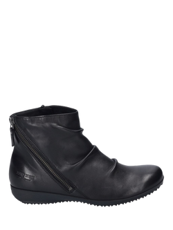 Josef Seibel Naly 61 Leather Ruched Ankle Boots, Black, Black