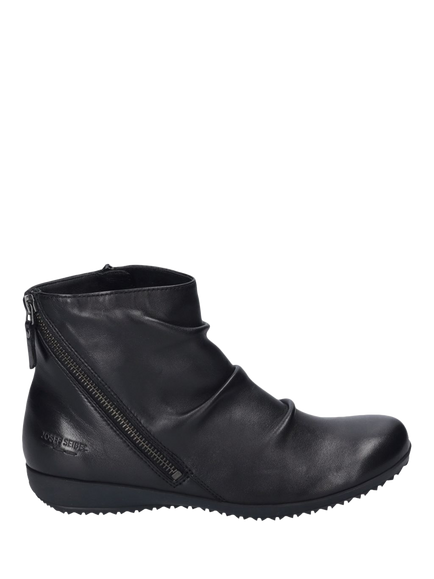 Josef Seibel Naly 61 Leather Ruched Ankle Boots, Black, Black