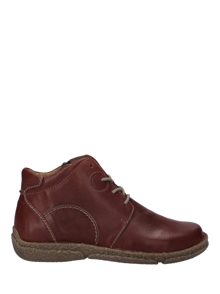 Josef Seibel Neele 46 Leather Lace Up Ankle Boots, Red Bordeaux