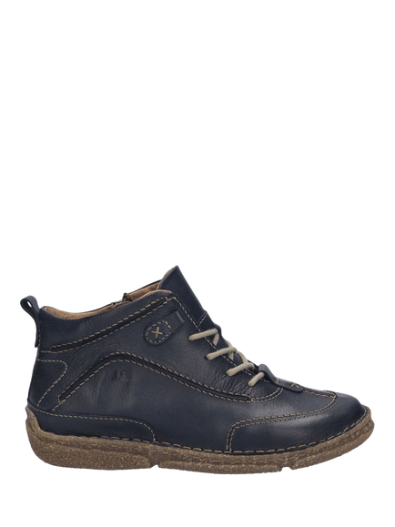 Josef Seibel Neele 52 Leather Lace Up Ankle Boots, Ocean Blue