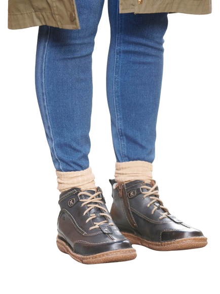 Josef Seibel Neele 52 Leather Lace Up Ankle Boots - view 2, Ocean Blue