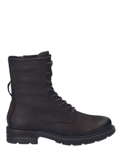 Josef Seibel Roxanna 03 Leather Lace Up Biker Boots - view 2, Dark Brown