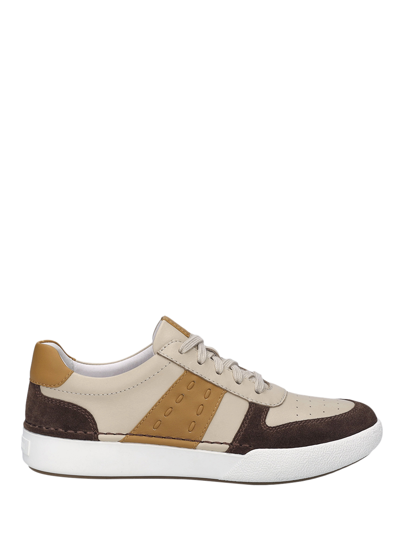 Josef Seibel Claire 27 Leather Lace Up Trainers, Brown/Multi