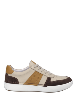 Josef Seibel Claire 27 Leather Lace Up Trainers, Brown/Multi, Brown/Multi