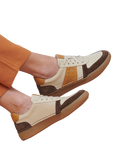Josef Seibel Claire 27 Leather Lace Up Trainers, Brown/Multi