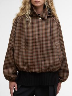 Barbour Audrey Showerproof Bomber Jacket, Brown/Multi - view 2, Brown/Multi