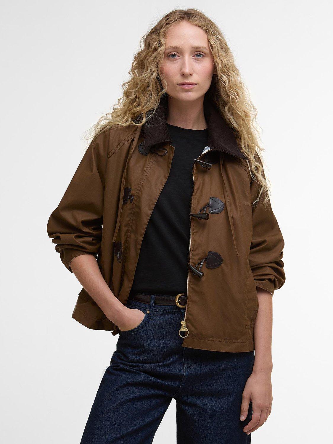 ジャケット・アウター original jacket barbour duffle coat short wool hoodie Barbour Myra Wax Duffle Coat