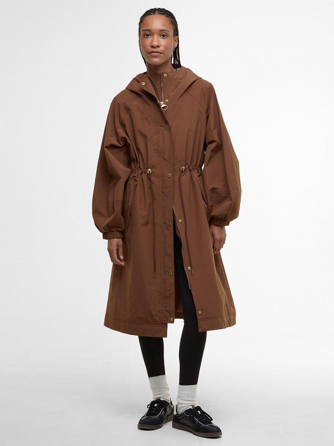 Barbour Sidney Waterproof Hooded Parka Coat, Brown