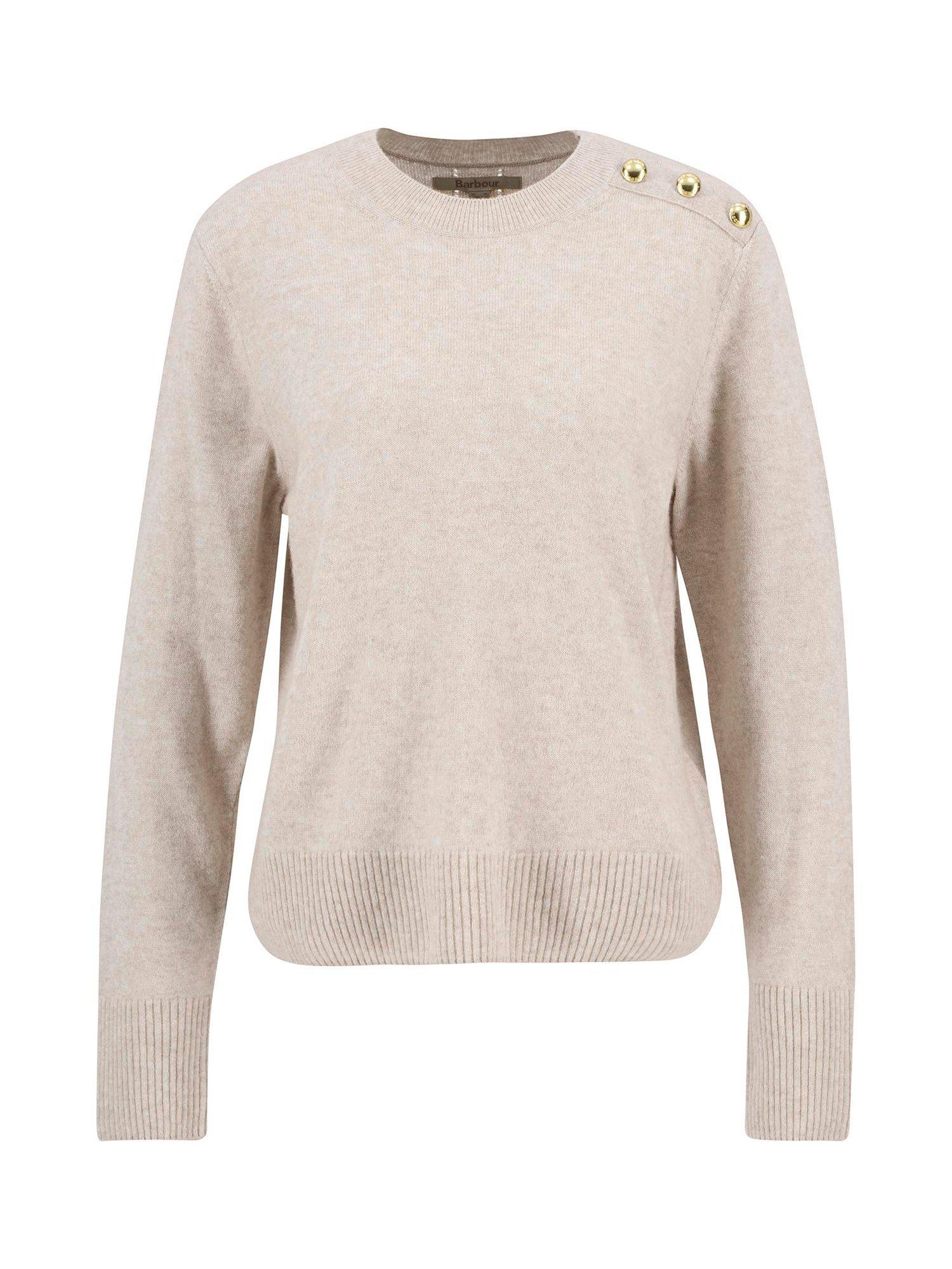 Product image 4 of 7, which shows Barbour Eleanor Crew Neck Jumper, Light Beige, 8