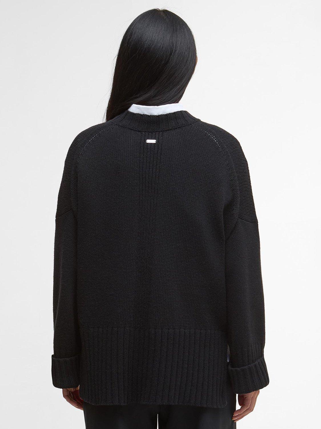 Product image 2 of 6, which shows Barbour Sophia Crew Neck Jumper, Black, 6