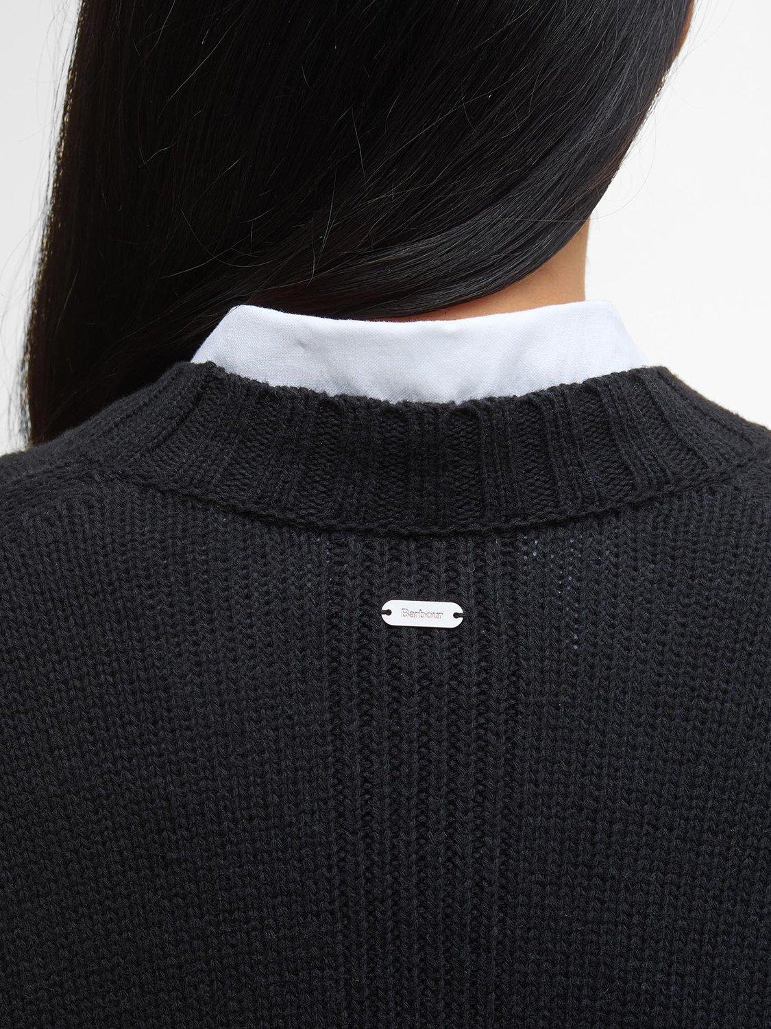 Product image 6 of 6, which shows Barbour Sophia Crew Neck Jumper, Black, 6